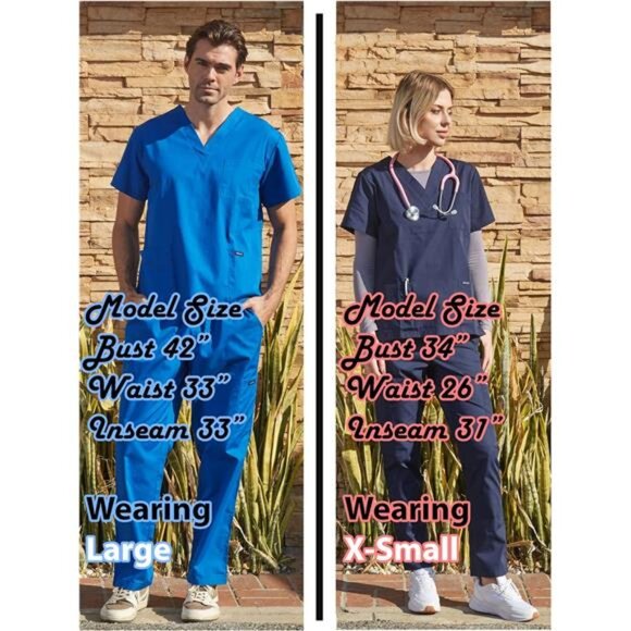 Scrubs Medical Uniform Women and Man Scrubs Set Medical Scrubs Top - Picture 2 of 6